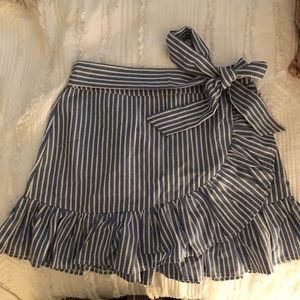 Small blue and white stripe skirt